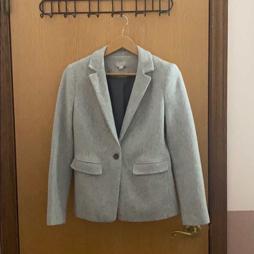 COPY - Grey suede elbow patch LOFT blazer